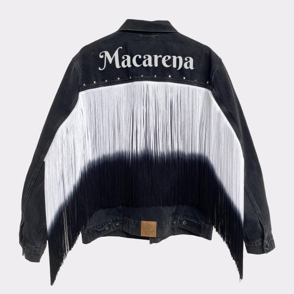 chaqueta personalizada con nombre y flecos