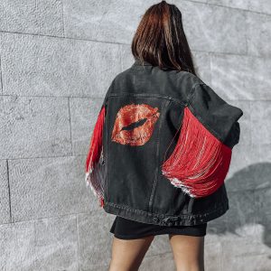 chaqueta con purpurina