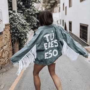 chaqueta personalizada flecos