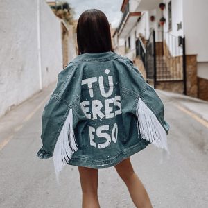 chaqueta personalizada flecos