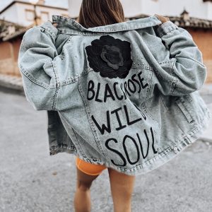 chaqueta personalizada black rose