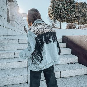 chaqueta vaquera personalizada leopardo